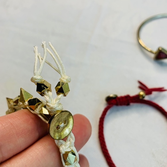 COPY - set of 3 fashion jewelry bundle red and gold spiked bracelets - Picture 13 of 15